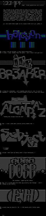 ascii ascii, wiggle it. by zempf