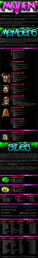 maiden: info file - may 1997 by maiden staff